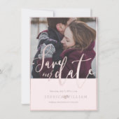 PixDezines DELICATE LIEFDE BLUSH ROZE DIY ACHTERGR Save The Date (Voorkant)