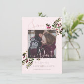 PixDezines DELICATE LIEFDE BLUSH ROZE DIY ACHTERGR Save The Date (Staand voorkant)