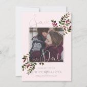 PixDezines DELICATE LIEFDE BLUSH ROZE DIY ACHTERGR Save The Date (Voorkant)