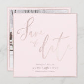 PixDezines DELICATE LIEFDE BLUSH ROZE DIY ACHTERGR Save The Date (Voorkant / Achterkant)