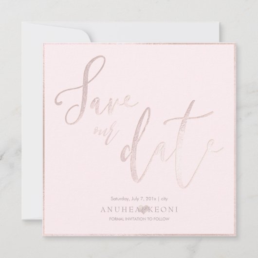PixDezines DELICATE LIEFDE BLUSH ROZE DIY ACHTERGR Save The Date (Voorkant)