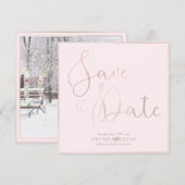 PixDezines DELICATE LIEFDE BLUSH ROZE DIY ACHTERGR Save The Date (Voorkant / Achterkant)