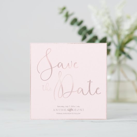 PixDezines DELICATE LIEFDE BLUSH ROZE DIY ACHTERGR Save The Date (Staand voorkant)