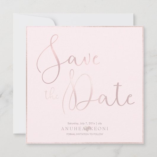 PixDezines DELICATE LIEFDE BLUSH ROZE DIY ACHTERGR Save The Date (Voorkant)