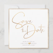 PixDezines DELICATE LOVE FAUX GOLD|BOTANICA Save The Date (Voorkant)