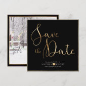 PixDezines DELICATE LOVE FAUX GOLD|BOTANICA Save The Date (Voorkant / Achterkant)