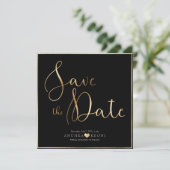 PixDezines DELICATE LOVE FAUX GOLD|BOTANICA Save The Date (Staand voorkant)