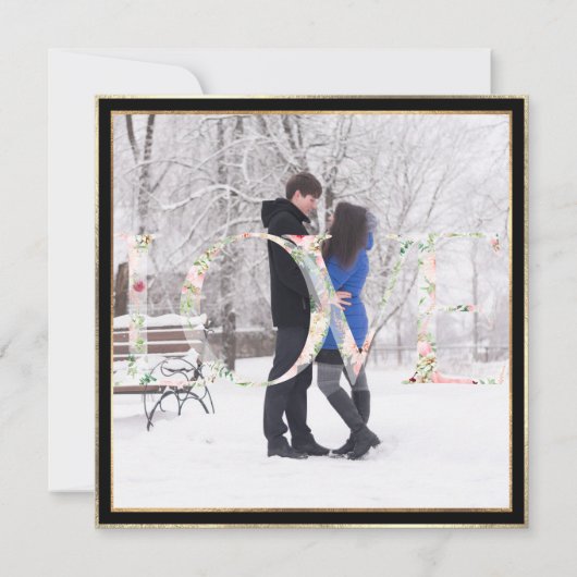 PixDezines DELICATE LOVE FAUX GOLD|BOTANICA Save The Date (Achterkant)