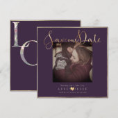 PixDezines DELICATE LOVE FAUX GOLD|DIY-KLEUR Save The Date (Voorkant / Achterkant)