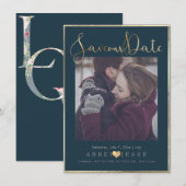 PixDezines DELICATE LOVE FAUX GOLD|DIY-KLEUR Save The Date (Voorkant / Achterkant)