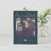 PixDezines DELICATE LOVE FAUX GOLD|DIY-KLEUR Save The Date (Staand voorkant)