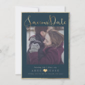 PixDezines DELICATE LOVE FAUX GOLD|DIY-KLEUR Save The Date (Voorkant)