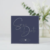 PixDezines DELICATE LOVE FAUX SILVER|BOTANICA Save The Date (Staand voorkant)