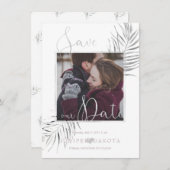 PixDezines DELICATE LOVE+PALM FRONDS Save The Date (Voorkant / Achterkant)