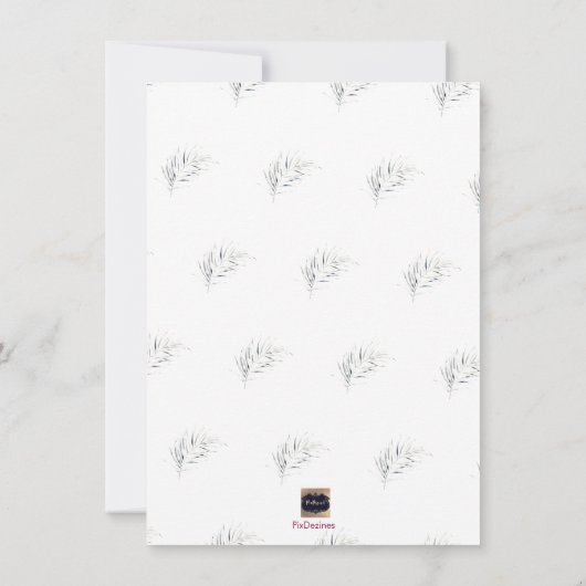 PixDezines DELICATE LOVE+PALM FRONDS Save The Date (Achterkant)