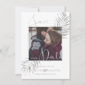 PixDezines DELICATE LOVE+PALM FRONDS Save The Date (Voorkant)