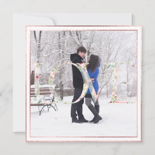 PixDezines DELICTEREN VERLIES FAUX ROOS GOLD FOIL Save The Date (Achterkant)