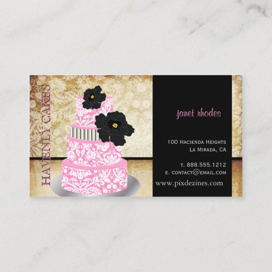 PixDezines  demask cake/pâtisserie/DIY font Visitekaartje (Achterkant)