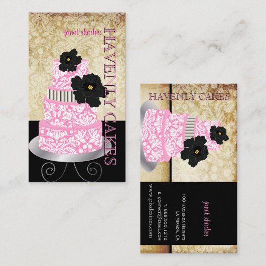 PixDezines  demask cake/pâtisserie/DIY font Visitekaartje (Voorkant / Achterkant)