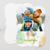 PixDezines dennenappels/goud/groen/kerstkaarten Feestdagenkaart (Voorkant / Achterkant)