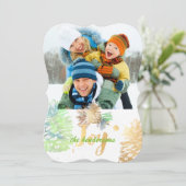 PixDezines dennenappels/goud/groen/kerstkaarten Feestdagenkaart (Staand voorkant)