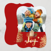 PixDezines dennenappels/goud//kerstkaarten Feestdagenkaart (Voorkant / Achterkant)