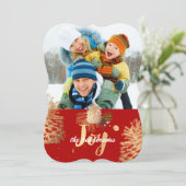 PixDezines dennenappels/goud//kerstkaarten Feestdagenkaart (Staand voorkant)