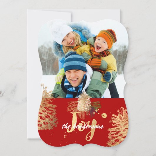 PixDezines dennenappels/goud//kerstkaarten Feestdagenkaart (Voorkant)