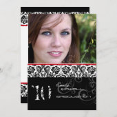 PixDezines Desiree Damask/2013 Afstuderen Invites Kaart (Voorkant / Achterkant)