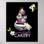 PixDezines Desiree Damask Cake, Lila Poster (Voorkant)