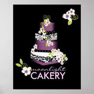 PixDezines Desiree Damask Cake, Lila Poster