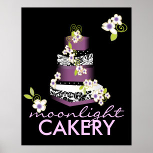 PixDezines Desiree Damask Cake, Lila Poster