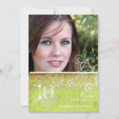 PixDezines Desiree Damask/Custom Photo Afstuderen Kaart (Voorkant)