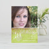 PixDezines Desiree Damask/Custom Photo Afstuderen Kaart (Staand voorkant)