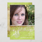 PixDezines Desiree Damask/Custom Photo Afstuderen Kaart (Voorkant / Achterkant)