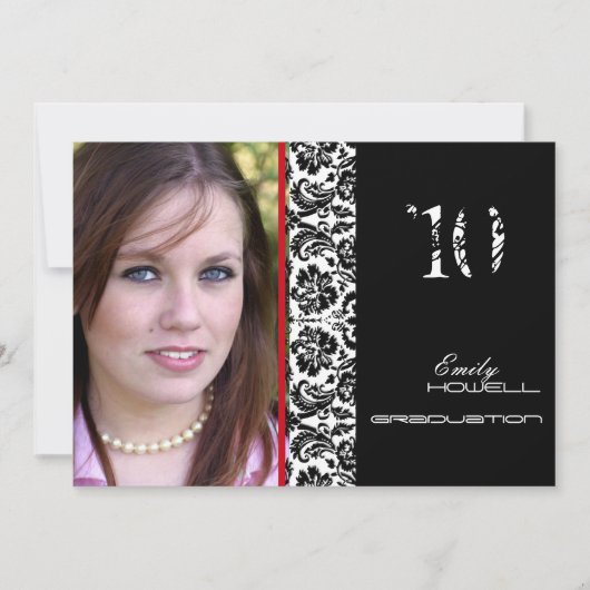 PixDezines Desiree Damask, DIY Afstuderen Invites Kaart (Voorkant)