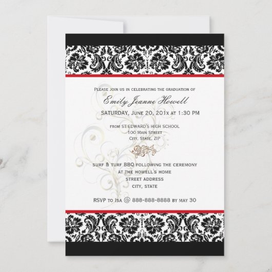 PixDezines DESIREE DAMASK/DIY-AFSTUDEREN Kaart (Achterkant)