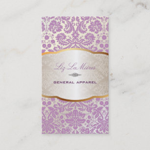 PixDezines desirée damask/lila Visitekaartje