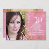 PixDezines Desiree Damask/+Roze Kaart (Voorkant / Achterkant)