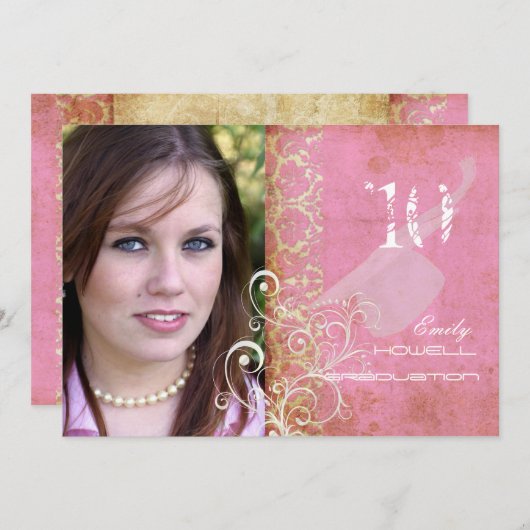 PixDezines Desiree Damask/+Roze Kaart (Voorkant / Achterkant)