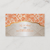 PixDezines desirée damask/sinaasappel Visitekaartje (Achterkant)