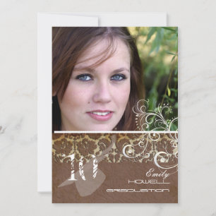 PixDezines Desiree Damask+Swirls Afstuderen Kaart