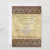 PixDezines Desiree Damask+Swirls Afstuderen Kaart (Achterkant)