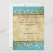 PixDezines Desiree Damask/turquoise oud model Kaart (Achterkant)