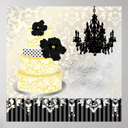 PixDezines desiree demask cake+chandelier Poster (Voorkant)