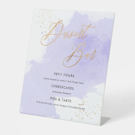 PixDezines Dessert Bar Lavender Waterverf Swatch Reclamebord Met Voetstuk