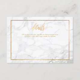 PixDezines DETAILS KAARTEN/MARBLE+FAUX GOLD Informatiekaartje