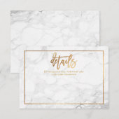 PixDezines DETAILS KAARTEN/MARBLE+FAUX GOLD Informatiekaartje (Voorkant / Achterkant)