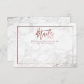 PixDezines DETAILS KAARTEN/MARBLE+FAUX ROOS GOLD Informatiekaartje (Voorkant / Achterkant)