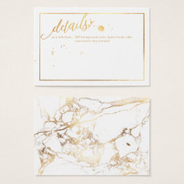 PixDezines Details Kaarten / Marmer / Wit + Goud Visitekaartjes